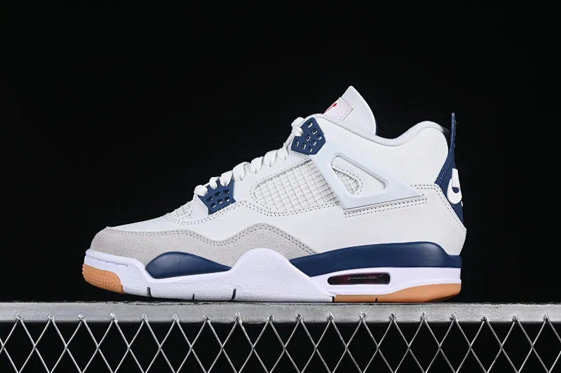 All categories Air Jordan Jordan series basketball shoes Air Jordan 4 GX foreign trade version Nk SB x Air Jordan 4 "Navy" AJ4 Joe 4 joint white and blue DR5415-100